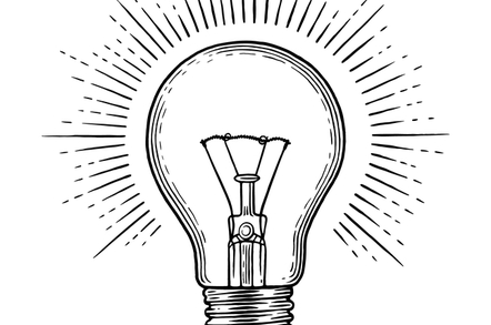 Lightbulb illustration mono Shutterstock