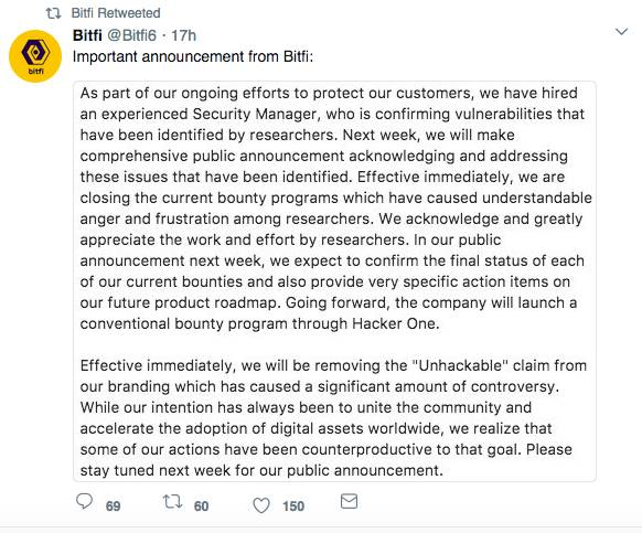 Bitfi drops unhackable marketing claim