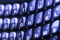 Close up of a BlackBerry keyboard