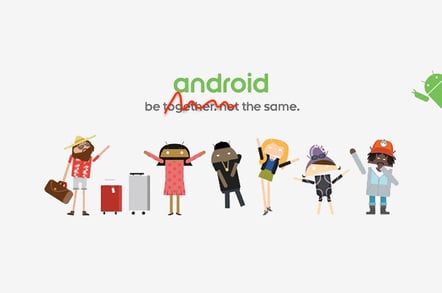 Android promo tweaked by El Reg