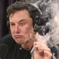 Elon Musk smoking a spliff on Joe Rogan's podcast
