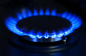 gas ring on a stove hob