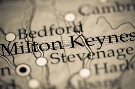 Milton Keynes on a map