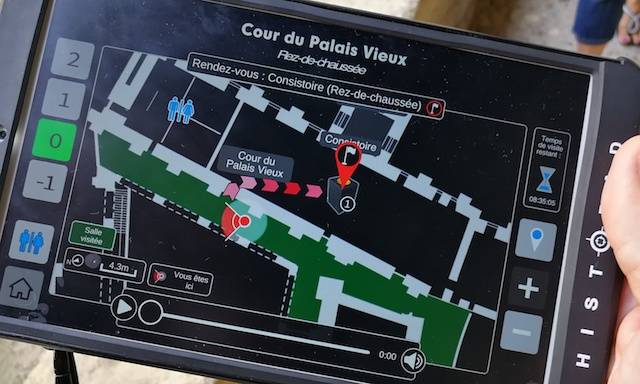 Tourist guide app at Palais des Papes Avignon