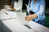 People voting with good old paper