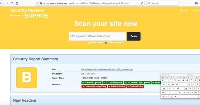 Halifax security header rating needs some improvement