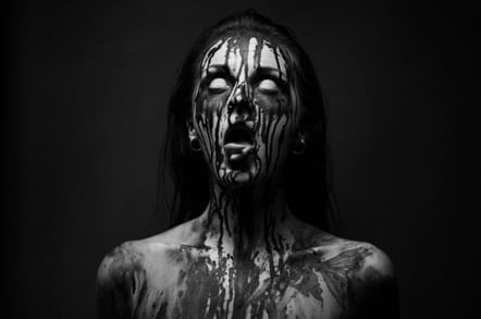 blood-covered woman