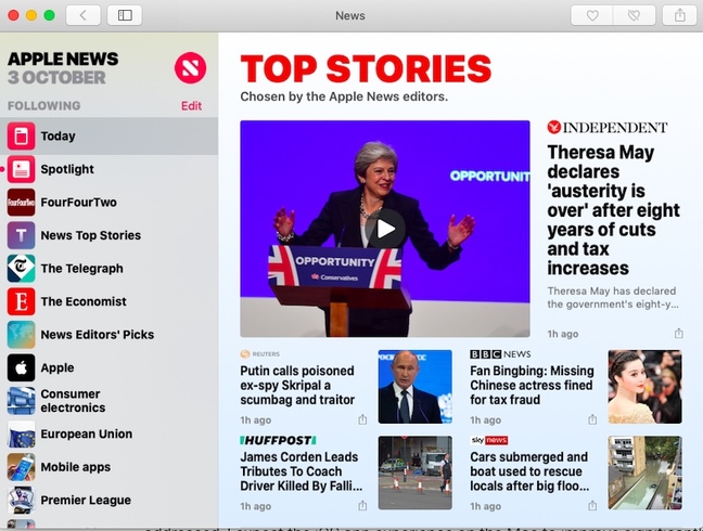 Mojave's News app