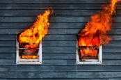 Windows on fire