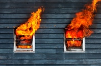 Windows on fire