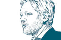 Illustration of Julian Assange
