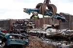 A crushed car