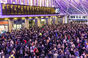 crowds amass at london kings cross station