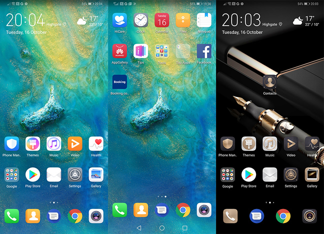 Mate 20 Pro Home Screens composite