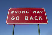 Wrong Way sign, Shutterstock, Phil Hill