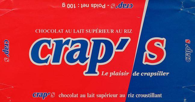 Crap's chocolate wrapper from France