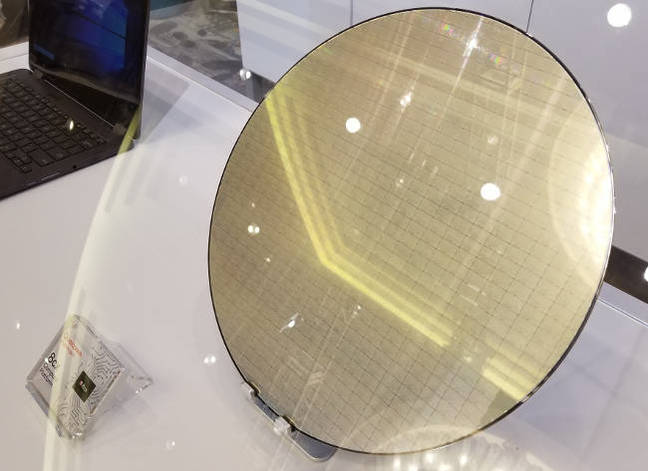Silicon wafer of Qualcomm Snapdragon 8CX dies