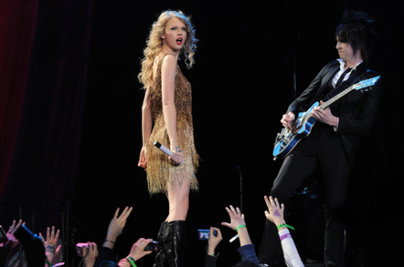 Taylor Swift on stage in Milan