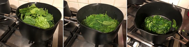 Blanching the greens