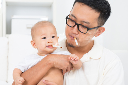 Happy Family Smoking