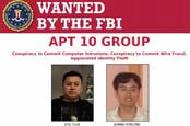 FBI wanted poster of Zhu Hua and Zhang Shilong