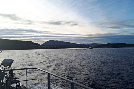 A fjord, as seen from HMS Enterprise