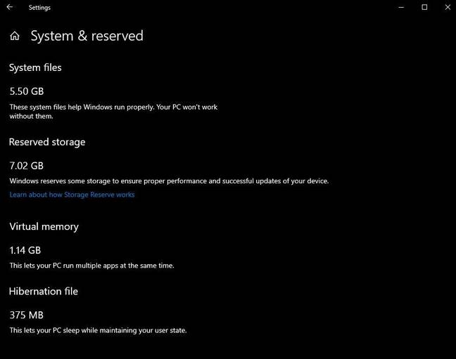 Reserved Storage (credit: Microsoft) Reserved Storage (credit: Microsoft)