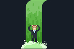 biz guy showers in cash waterfall