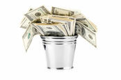 bucket of dollars