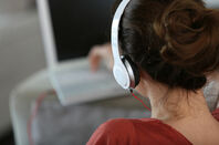 listening to podcasts