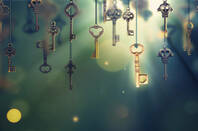 keys hanging from ceiling