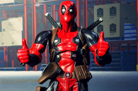 A Deadpool action figure from Shutterstock