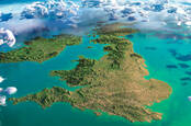 Clouds hang over map of the uk