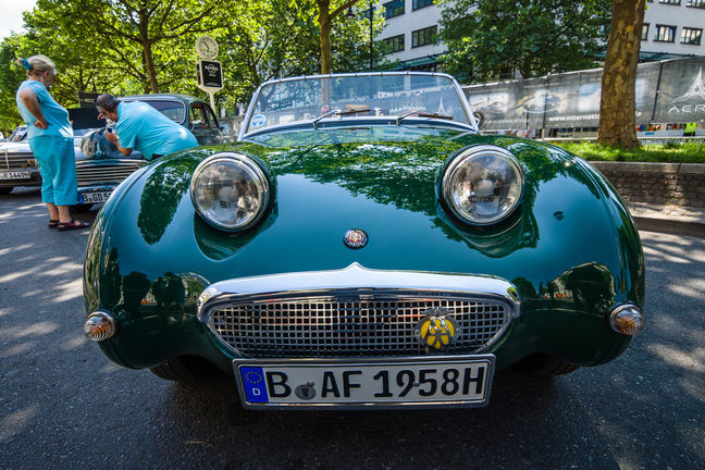 The aptly named "Frog Eye" Austin-Healey Sprite (Mk I, 1959) at a classic car show in Berlin. Pic: Sergey Kohl/Shutterstock