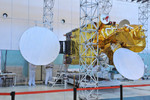 Nigerian satellite with the L-band antenna draped in a fetching red ribbon