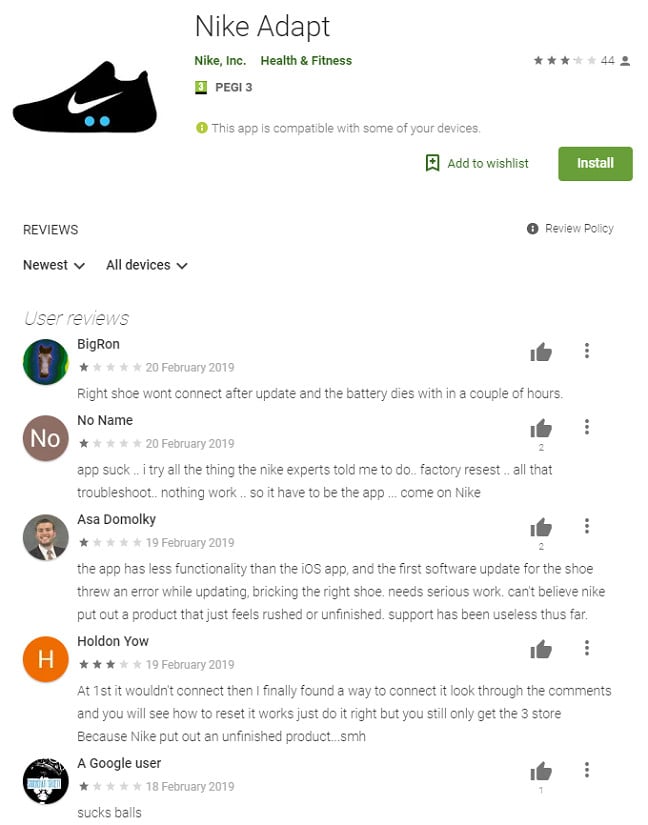 Nike Comments