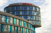 Oracle company logo on HQ in Prague, Czech republic. josefkubes / Shutterstock.com