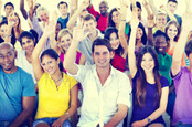 people raise hands