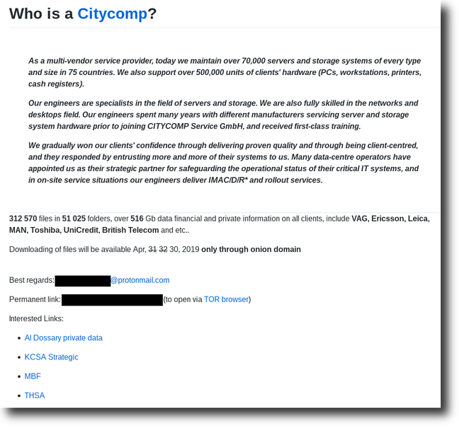 Screenshot of CityComp hack