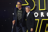Peter Mayhew &amp; Harrison Ford at the European premiere of "Star Wars: The Force Awakens" in Leicester Square, London. December 16, 2015 London, UK Picture: James Smith / Featureflash - Image
