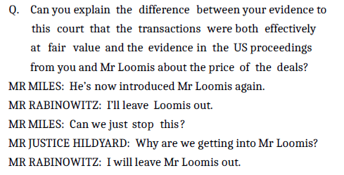 A snippet from the court transcript