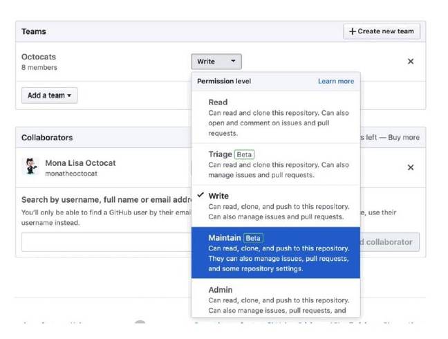 New user roles in Github Enterprise