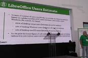 The Document Foundations' Italo Vignoli presents LibreOffice at its 2018 conference in Tirana, Albania