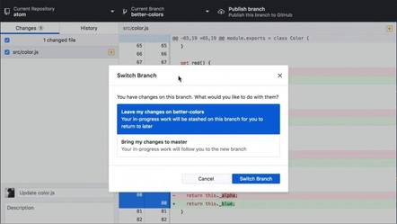 Stashing in GitHub Desktop 2.0