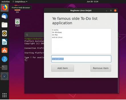 An FmxLinux application up and running on Ubuntu