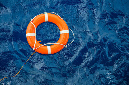Lifesaving ring floating in the sea