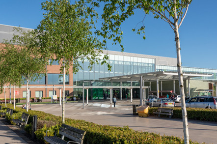 Entrance to Royal Stoke University Hospital in Stoke on Trent, U