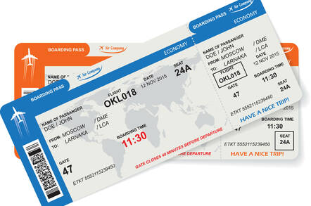 Image of a fake boarding passes