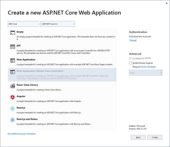Framework choices for an ASP.NET Core application