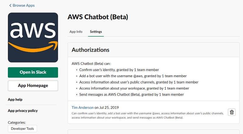 writing from aws chatbot to database